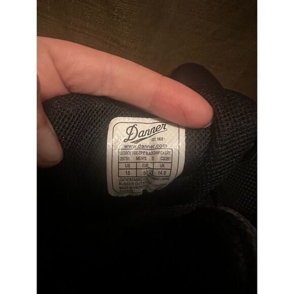 New Danner Scorch Side Zip 6" Black Danner Dry Boots Size Mens 15D - Picture 8 of 8